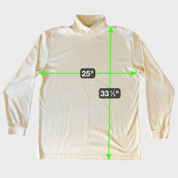 L.L. Bean Classic Lightweight Soft-Cotton Turtleneck Sweater Cream Men's Size XL - Picture 11 of 11